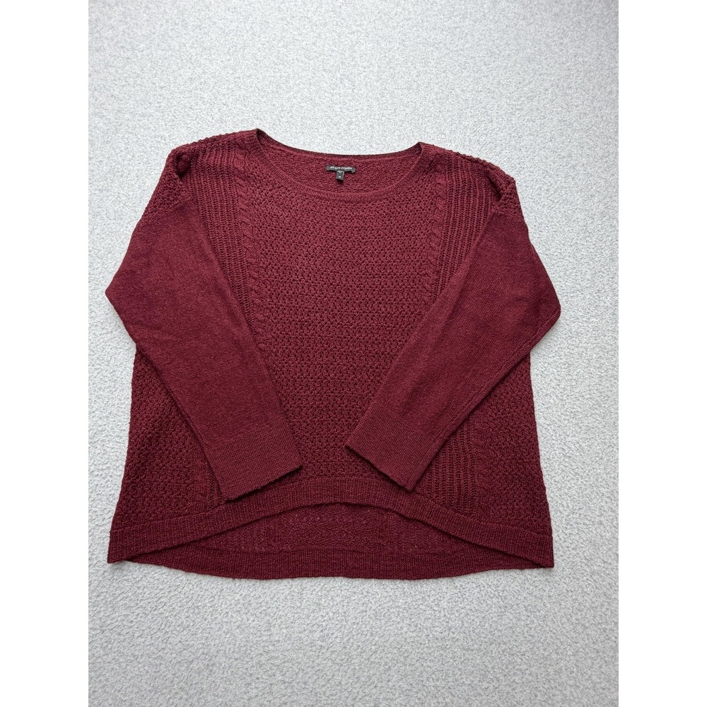 Eileen Fisher Knit Sweater Womens XL Red‎ Alpaca Merino Wool Scoop Neck USA - Picture 4 of 14